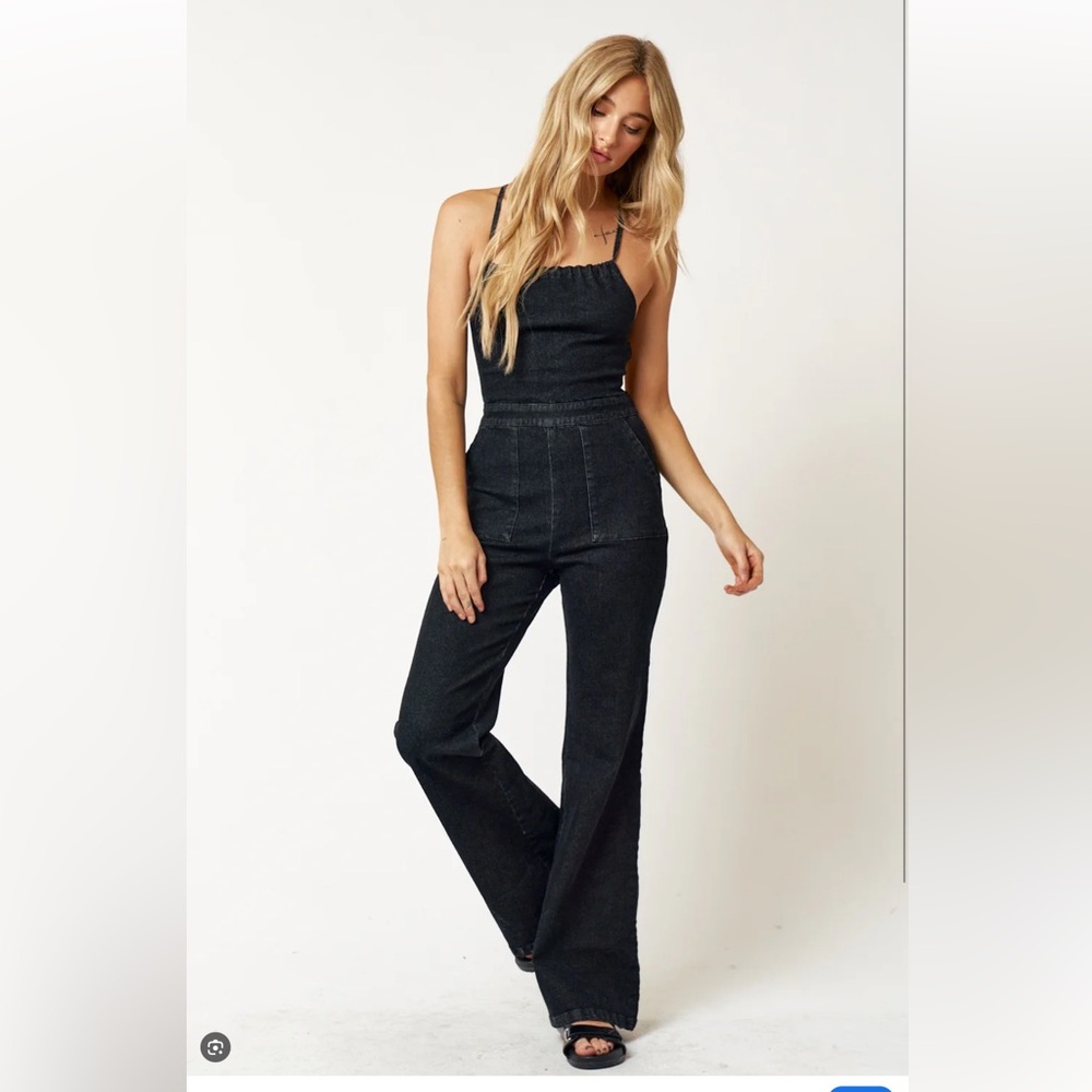 **BLUE** Blue Blush Denim Jumpsuit